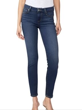 PAIGE Indigo Skinny Jeans with Subtle Fading Low Rise Sz 26 Petite Denim